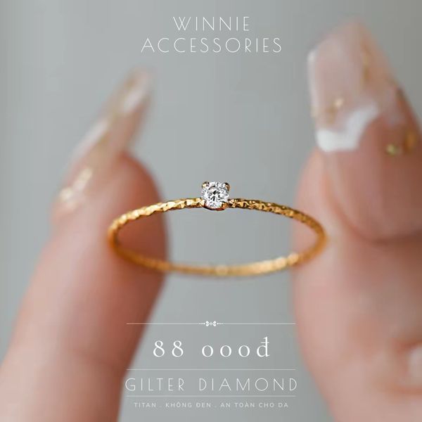  Nhẫn titan Gilter diamond 