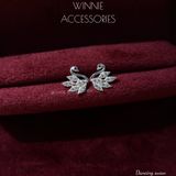  Hoa tai Bạc S925 Dancing Swan 