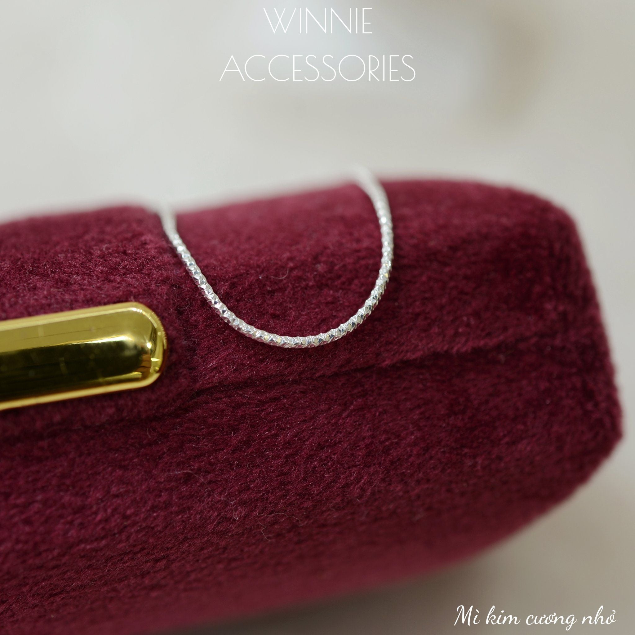  Dây chuyền Bạc S925 Mì kim cương nhỏ 