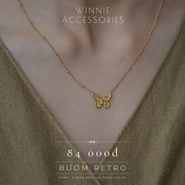  Dây chuyền Titan Bướm Retro 