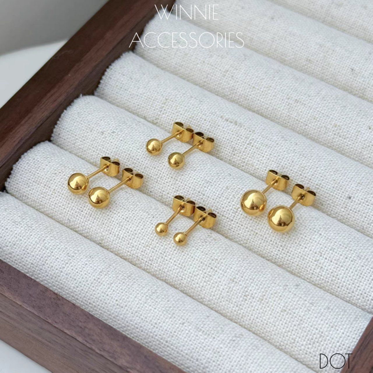  Hoa tai titan dot 3-4-5-6mm 