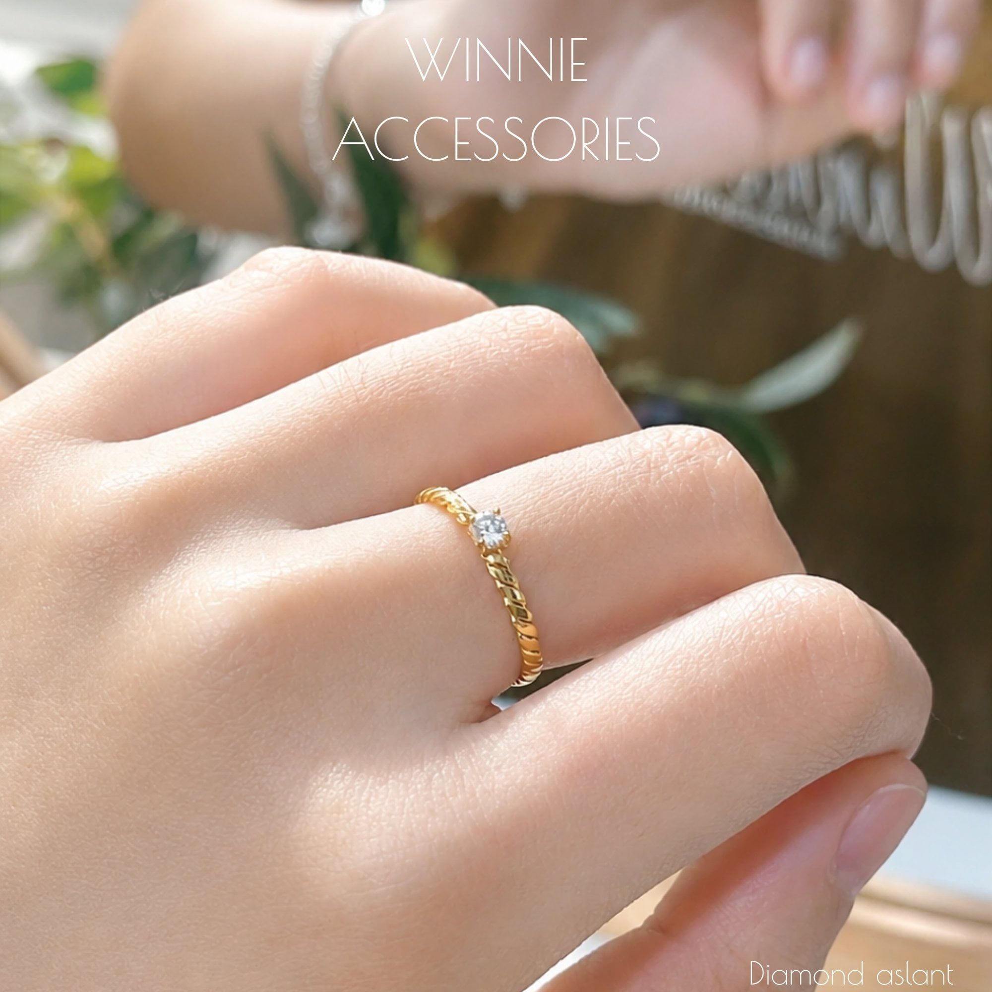  Nhẫn Titan Diamond Aslant 