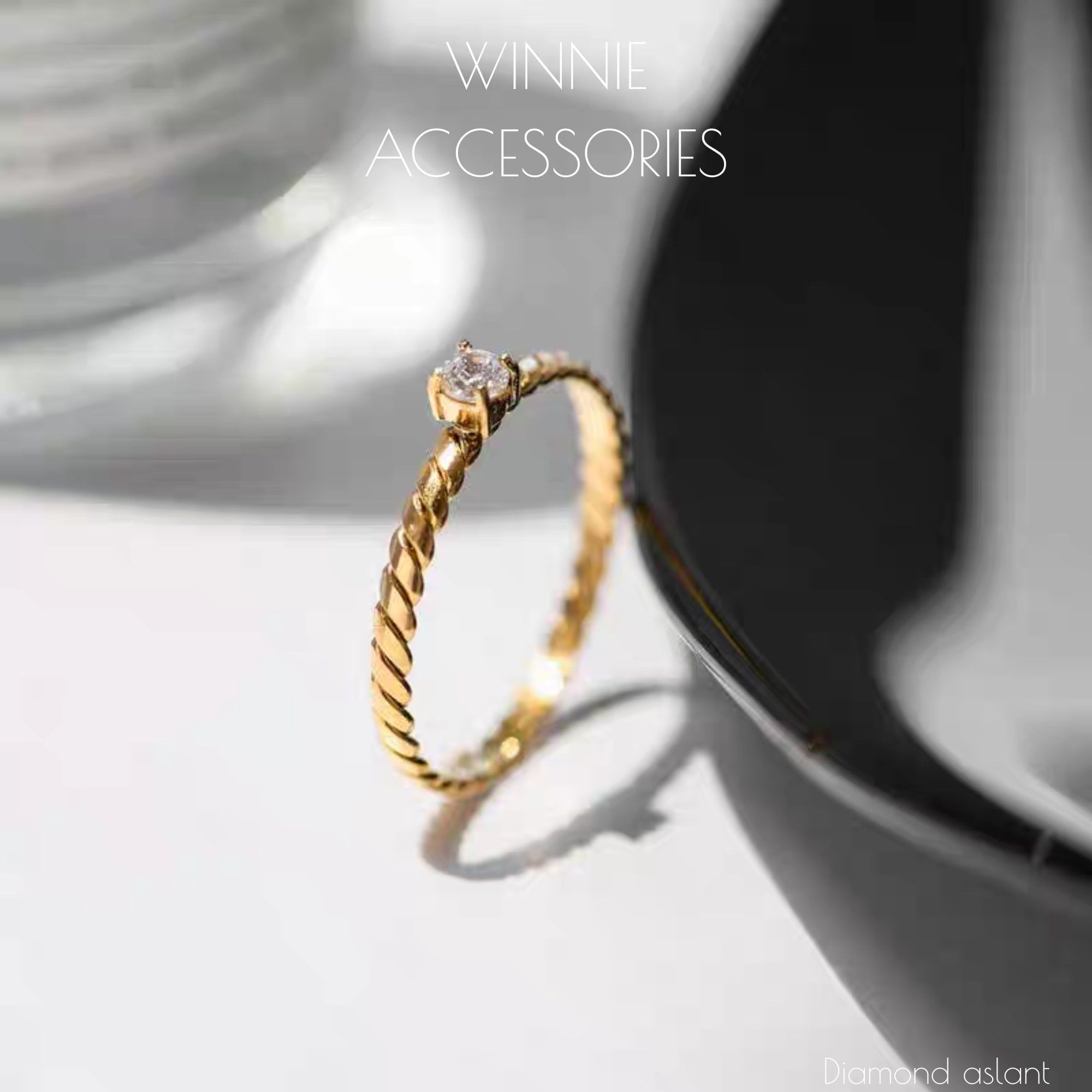  Nhẫn Titan Diamond Aslant 