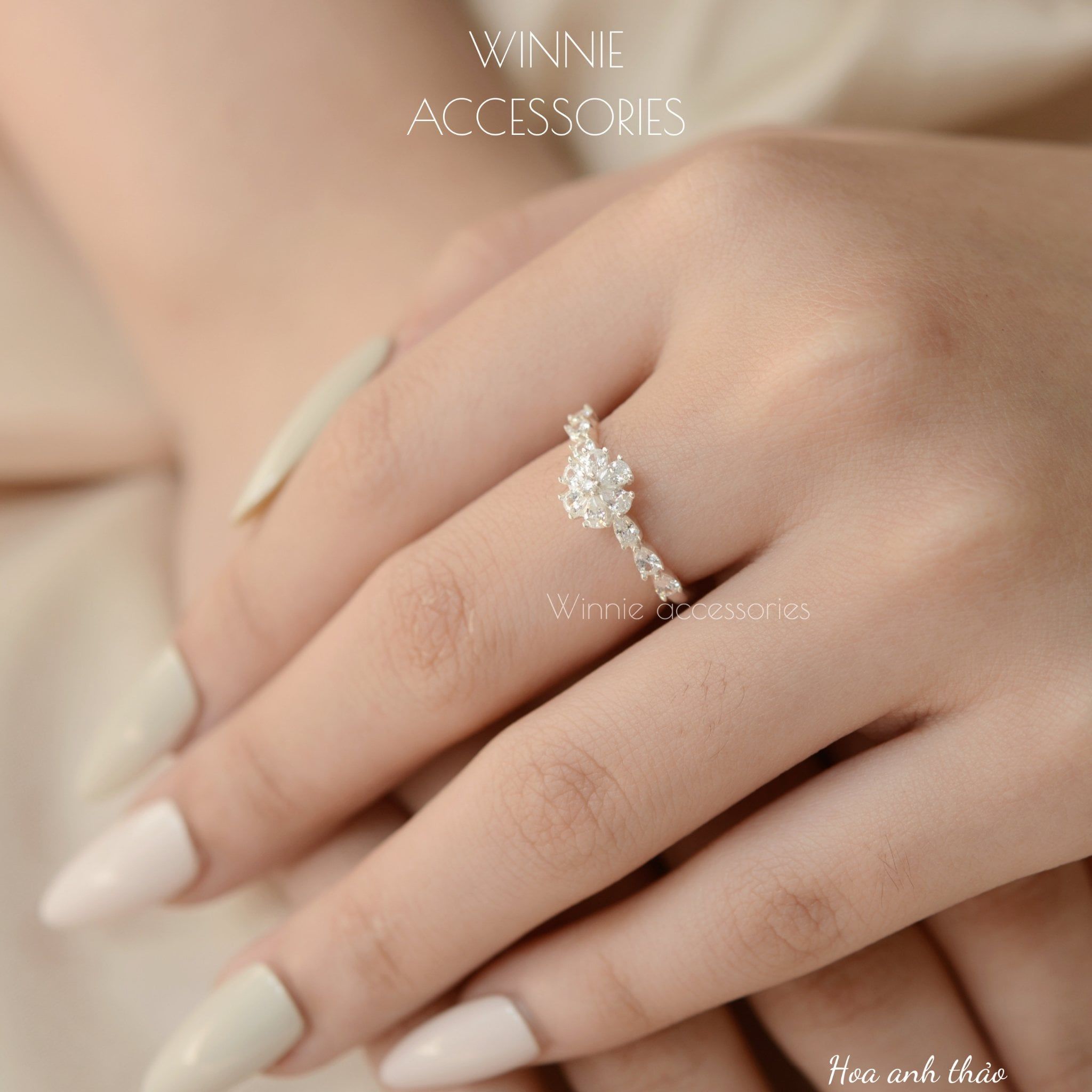  Nhẫn Bạc S925 Hoa Anh Thảo 