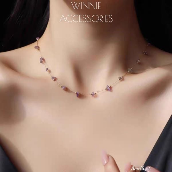 Dây chuyền titan Amethyst 