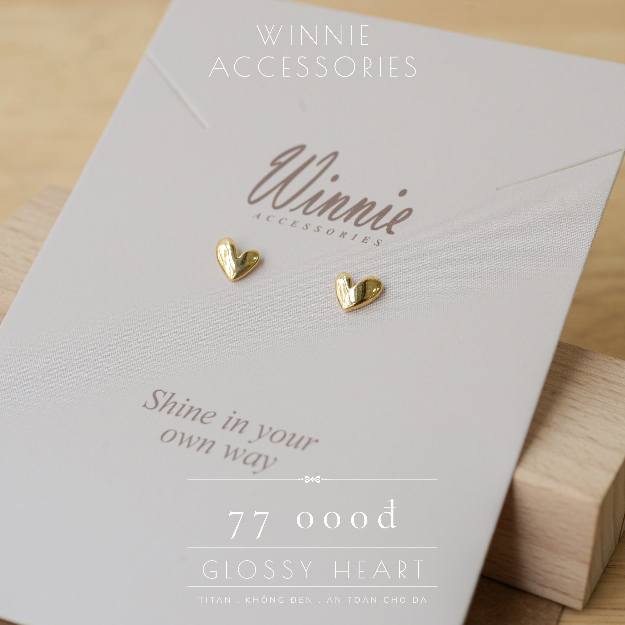  Hoa tai Titan Bi Glossy heart 