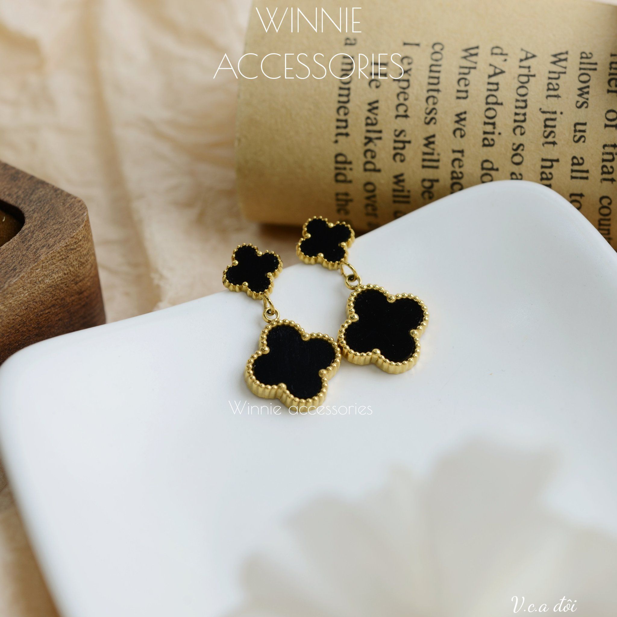  Hoa tai titan VCA đôi 