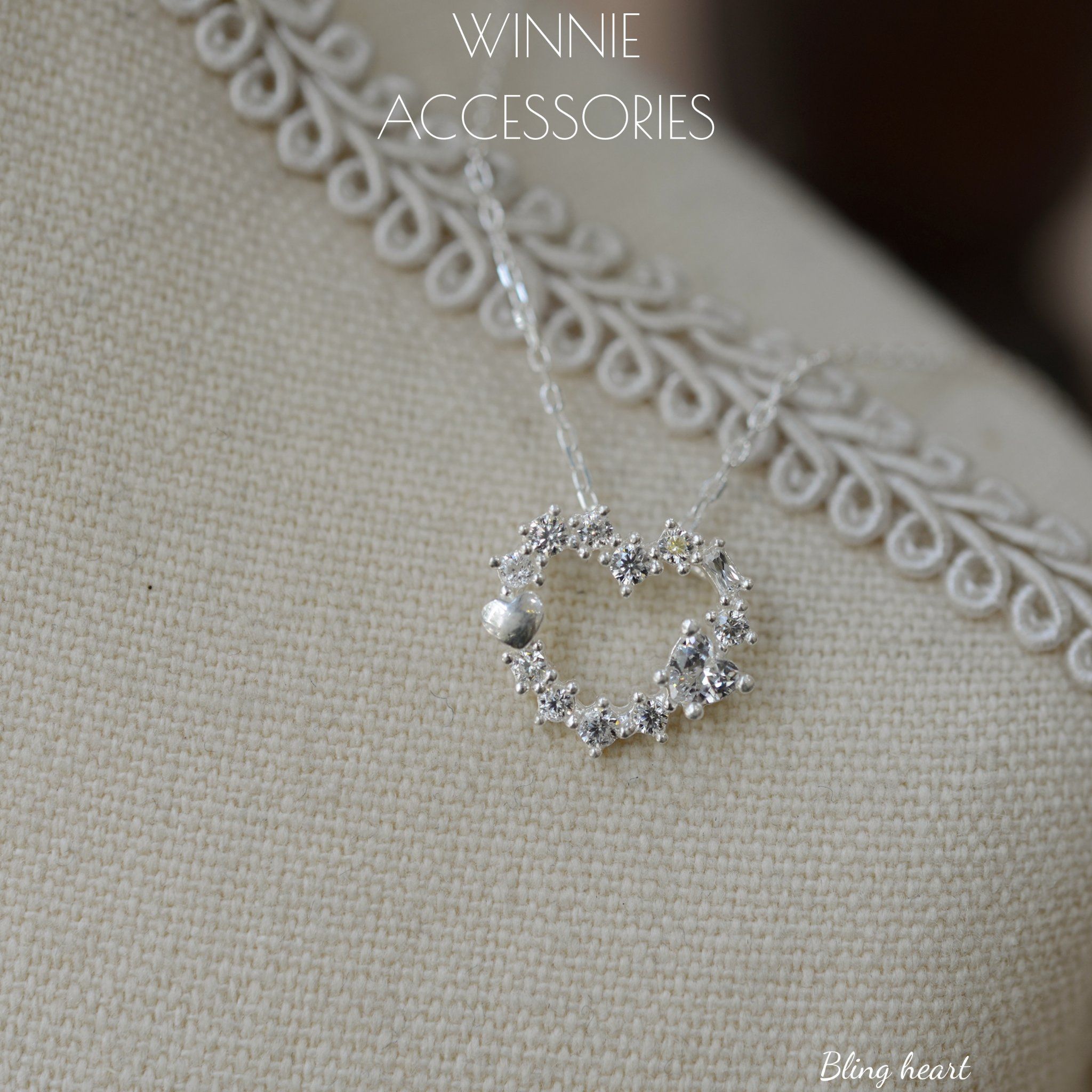  Dây chuyền Bạc S925 Bling heart 