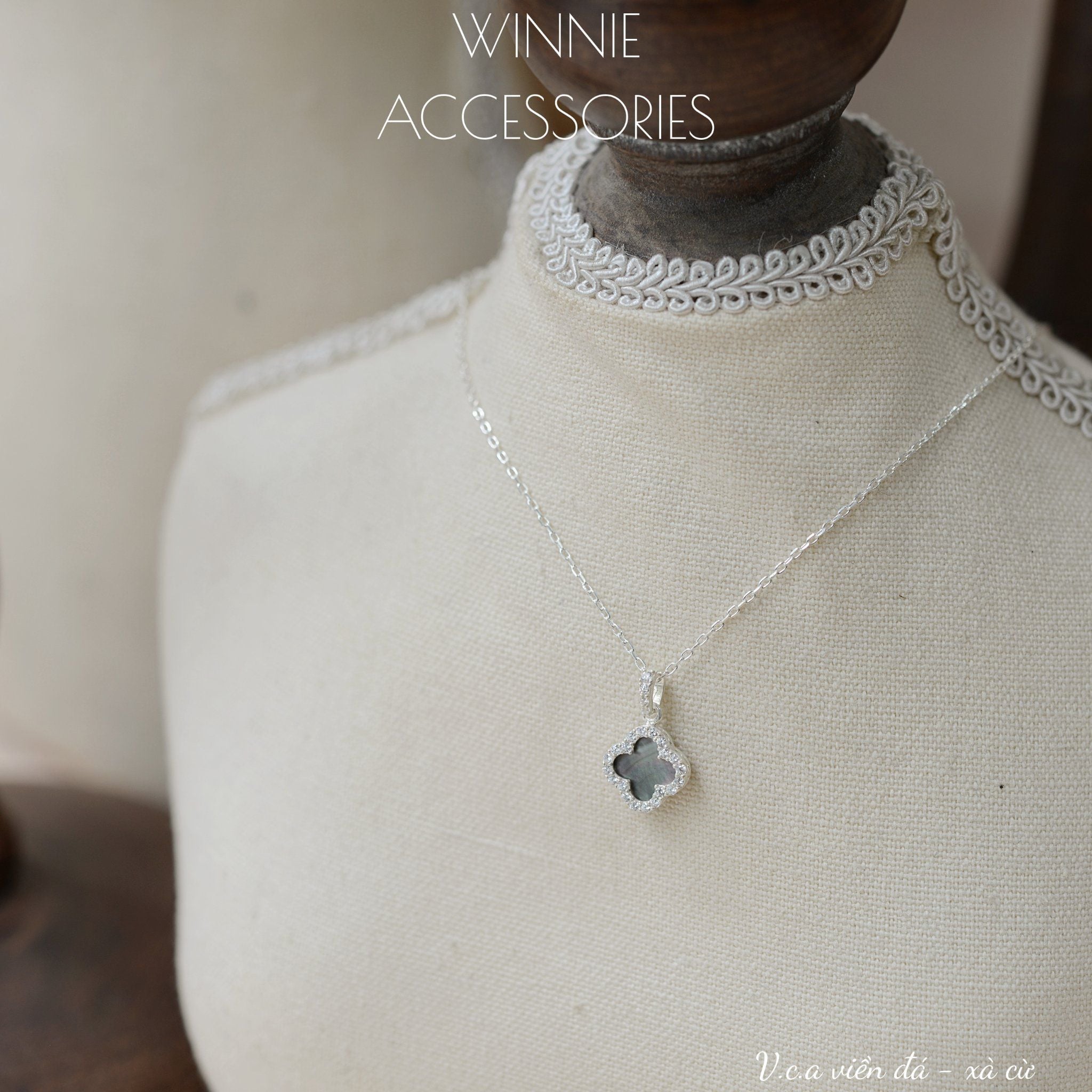  Dây chuyền Bạc S925 VCA viền đá 