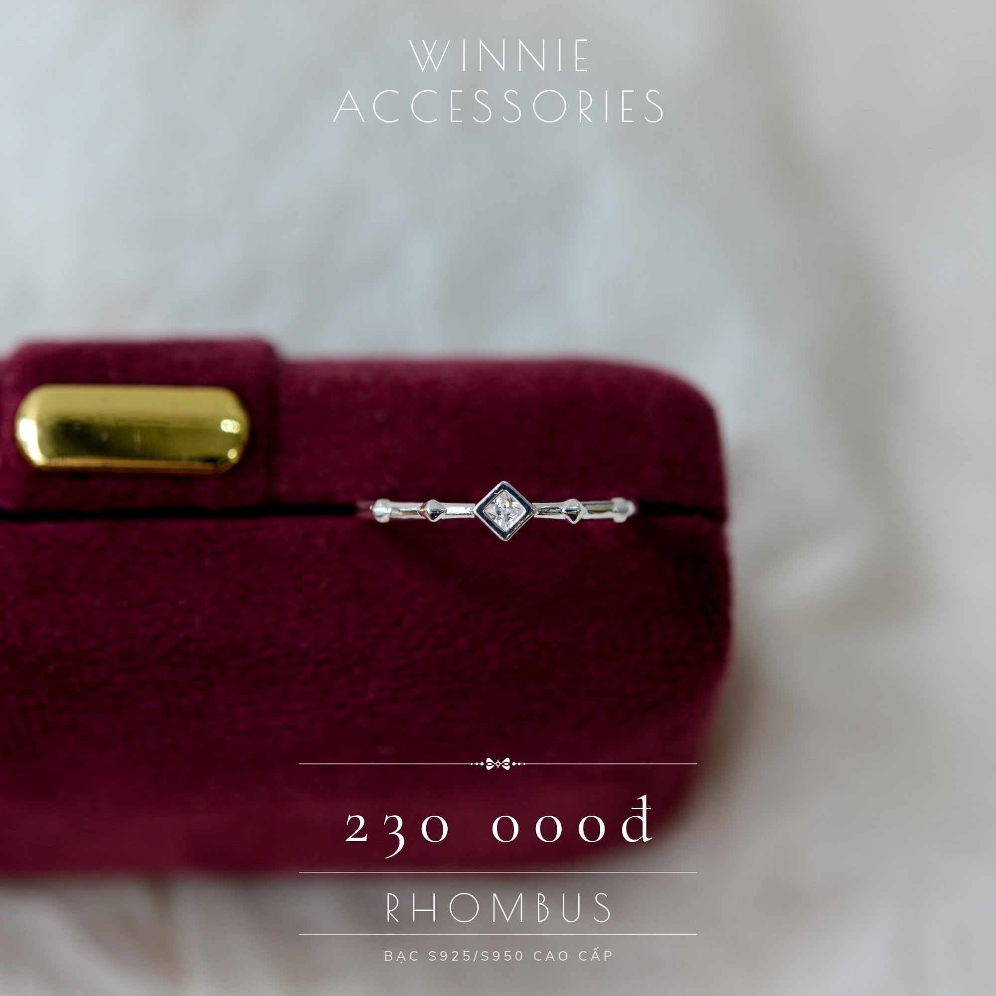  Nhẫn Bạc S925 Rhombus 