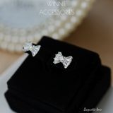  Hoa tai Bạc S925 Baguette Bow 