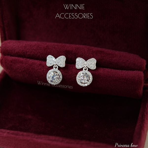  Hoa tai Bạc S925 Princess Bow 