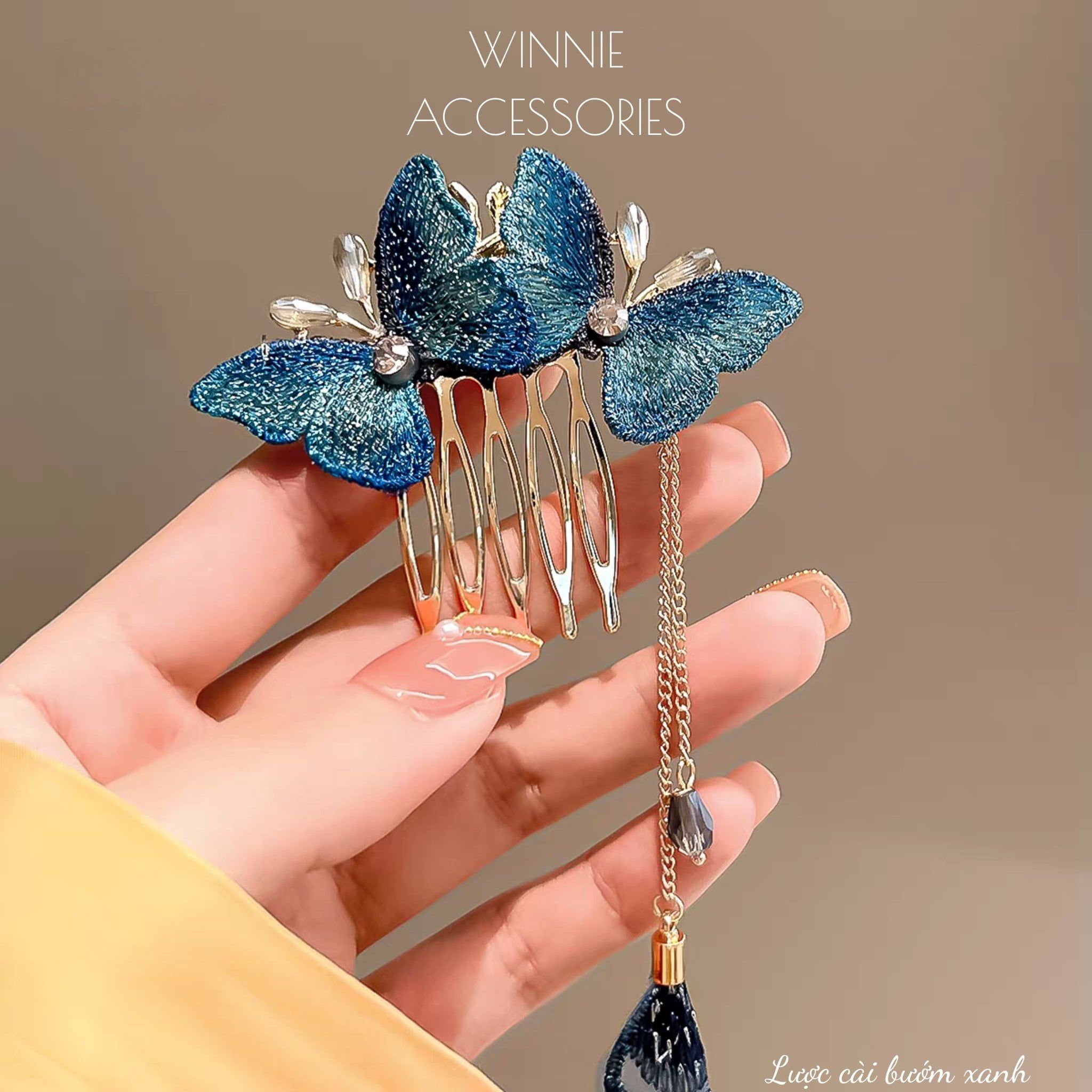  Lược cài Bướm Xanh 