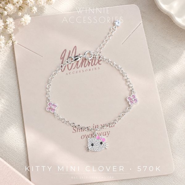  Lắc tay Bạc S925 Kitty Mini Clover 