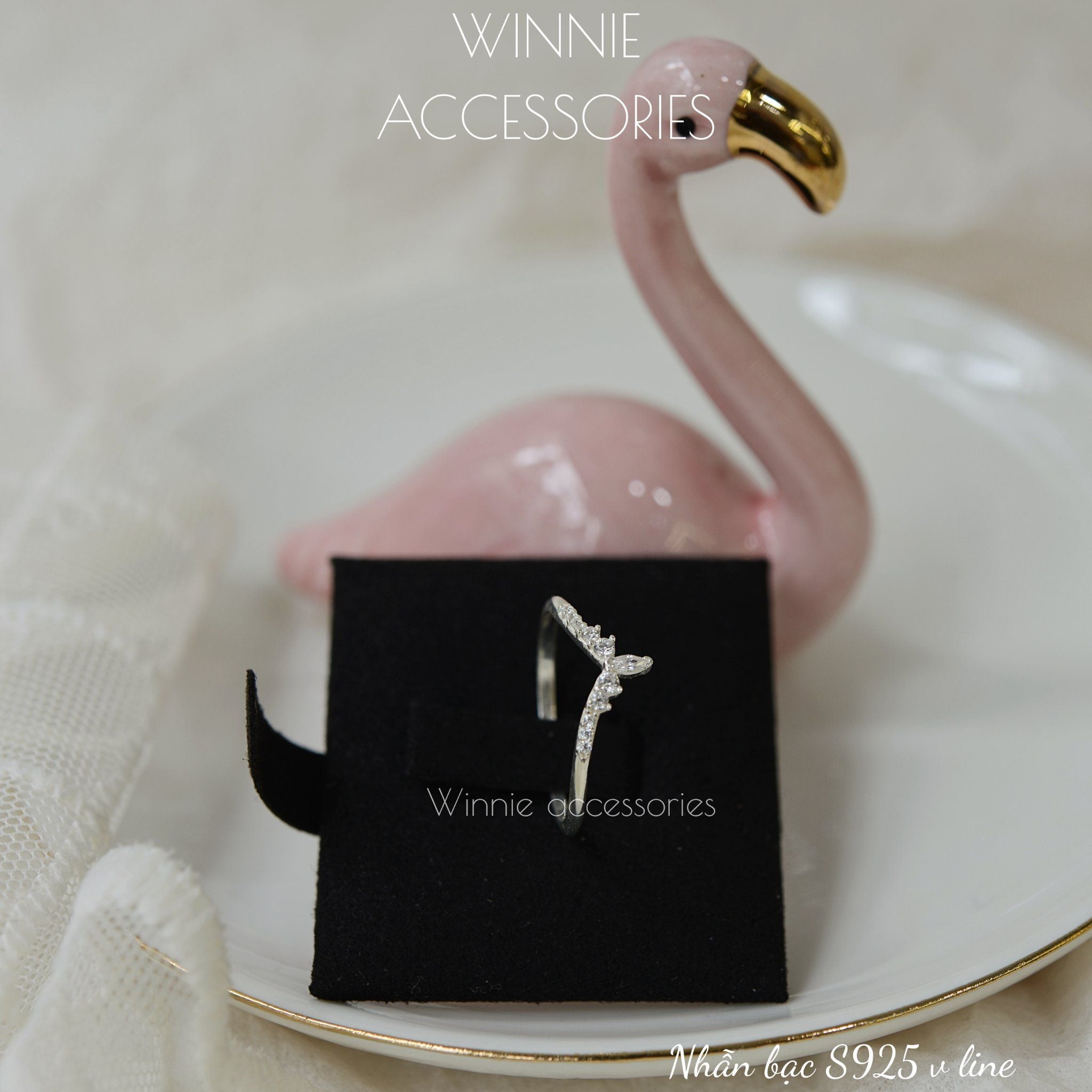  Nhẫn Bạc S925 V Line 