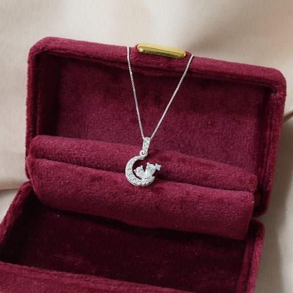  Charm Dây chuyền Bạc S925 Moon heart (không kèm dây) 