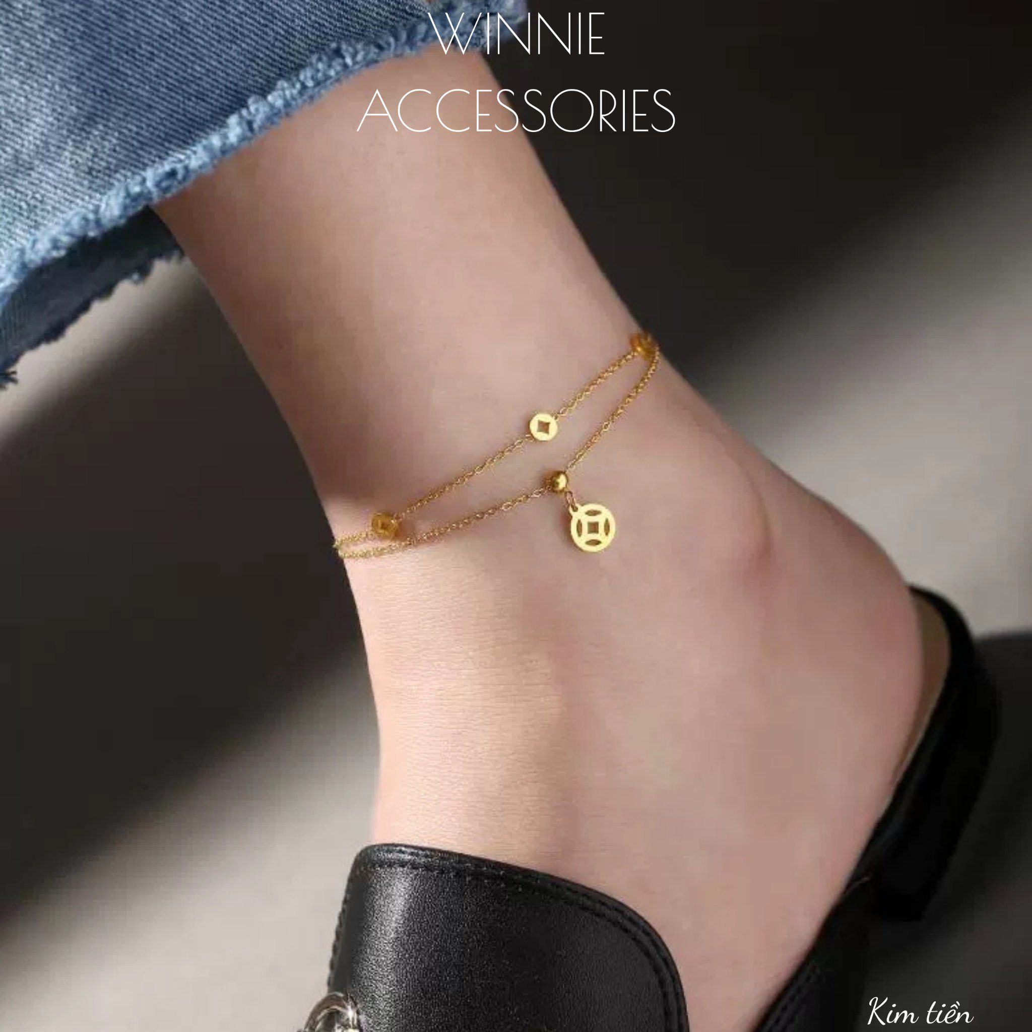  Lắc chân Titan Kim Tiền 