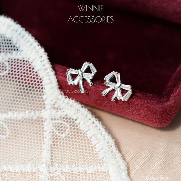  Hoa tai Bạc S925 Grace Bow 