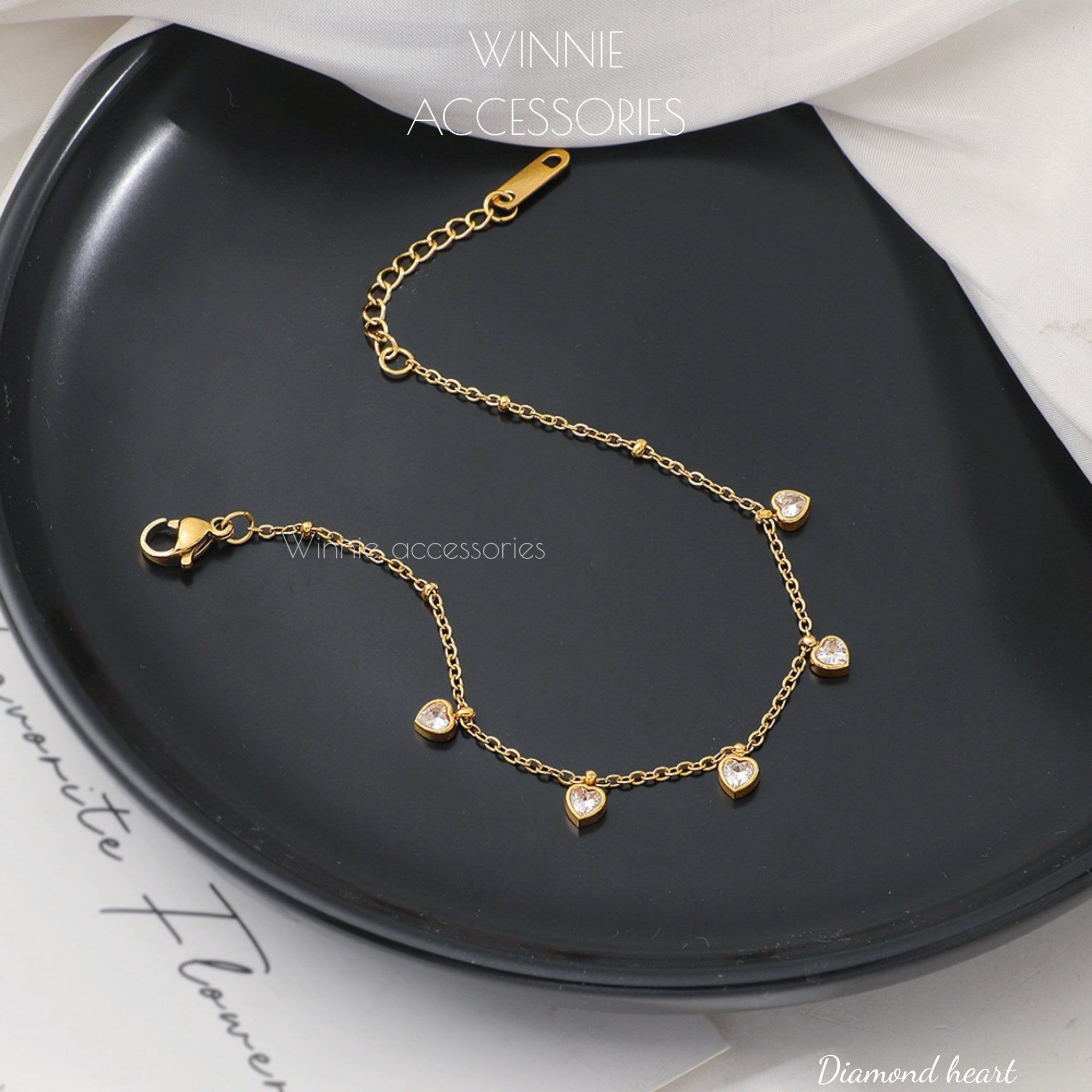  Lắc tay Titan Diamond Heart 