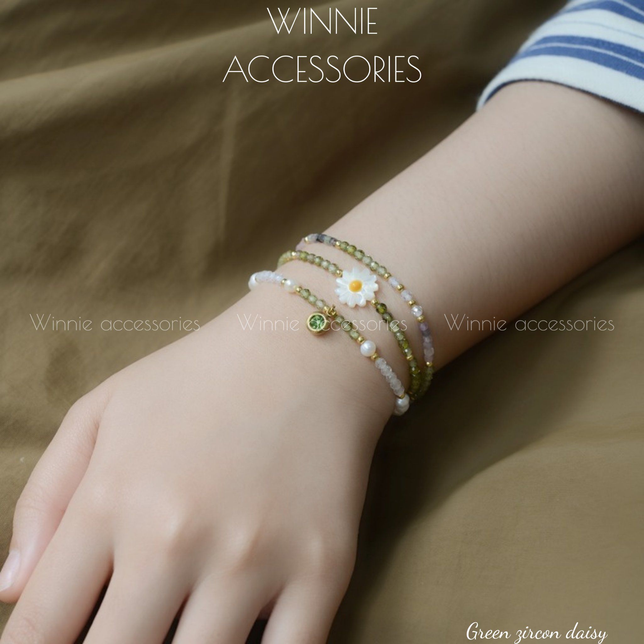  Lắc tay Titan Green Zircon Daisy 