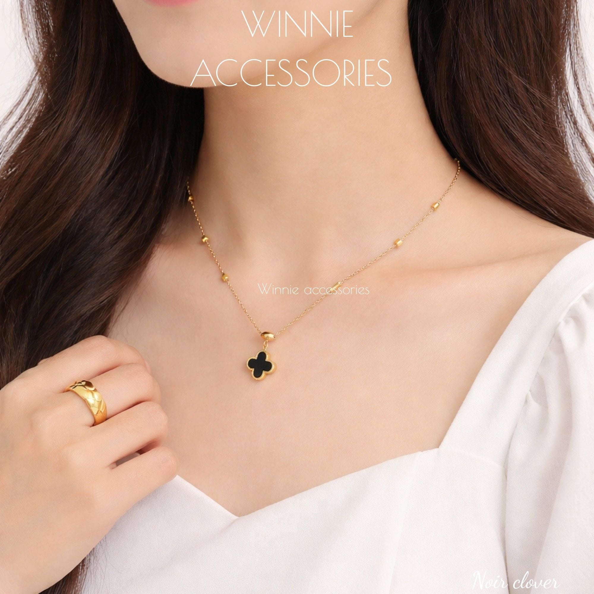  Dây chuyền Titan Noir Clover 