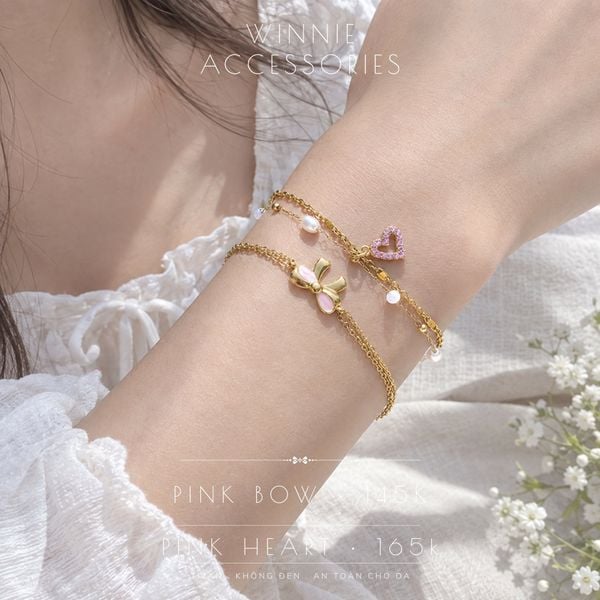  Lắc tay Titan Pink Heart 