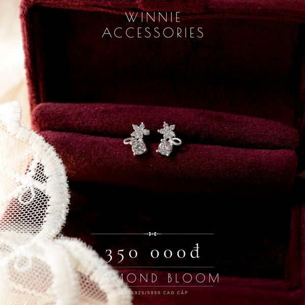 Hoa tai Bạc S925 Diamond Bloom 