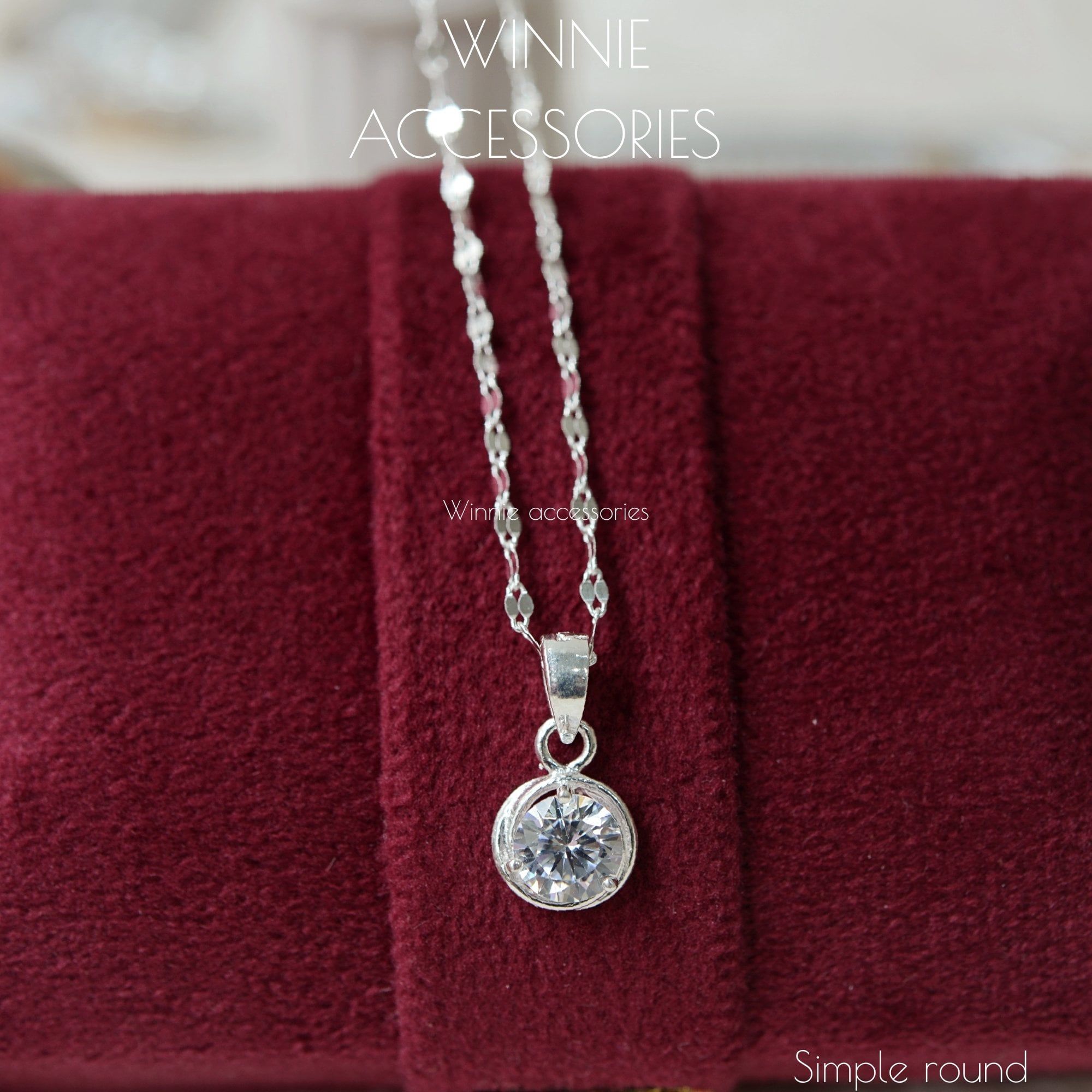  Charm Dây chuyền Bạc S925 Simple round (không kèm dây) 