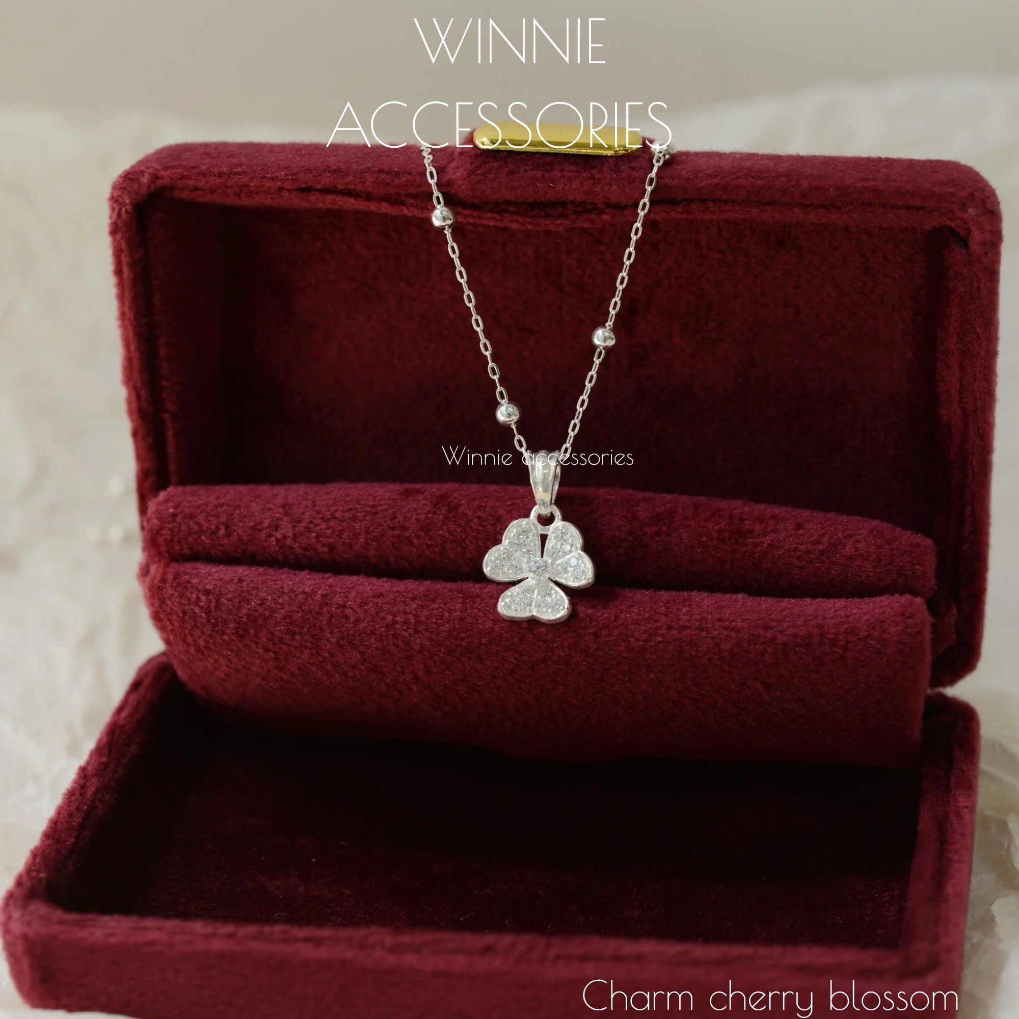  Charm Dây chuyền Bạc S925 Cherry Blossom (không kèm dây) 