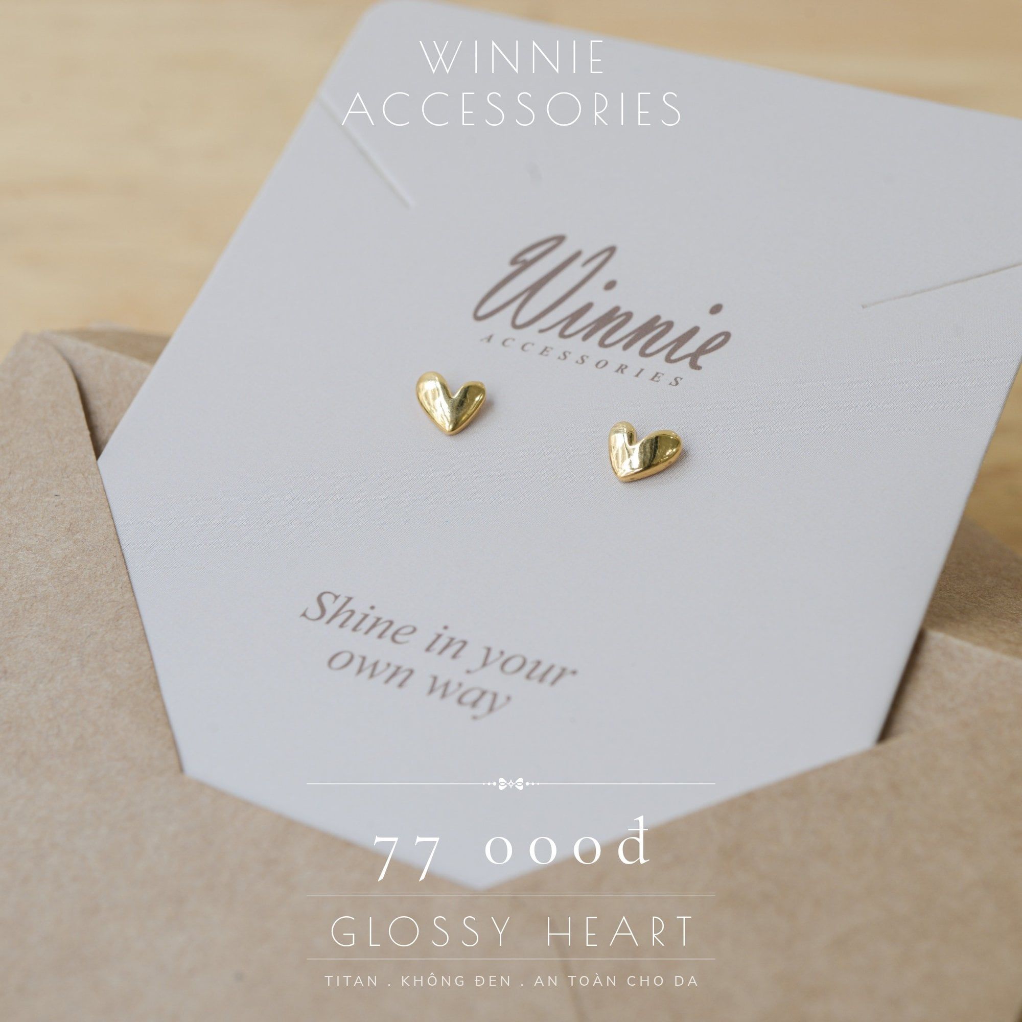  Hoa tai Titan Bi Glossy heart 