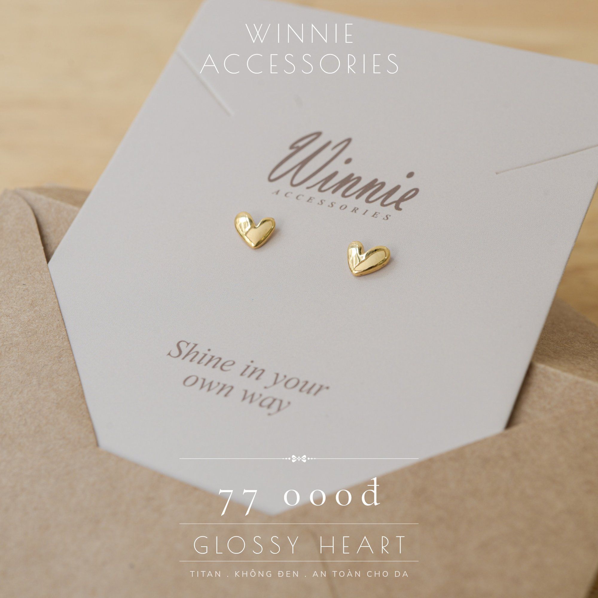 Hoa tai Titan Bi Glossy heart 