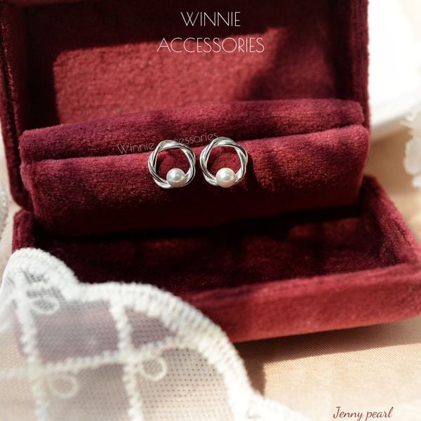  Hoa tai Bạc S925 Jenny Pearl 