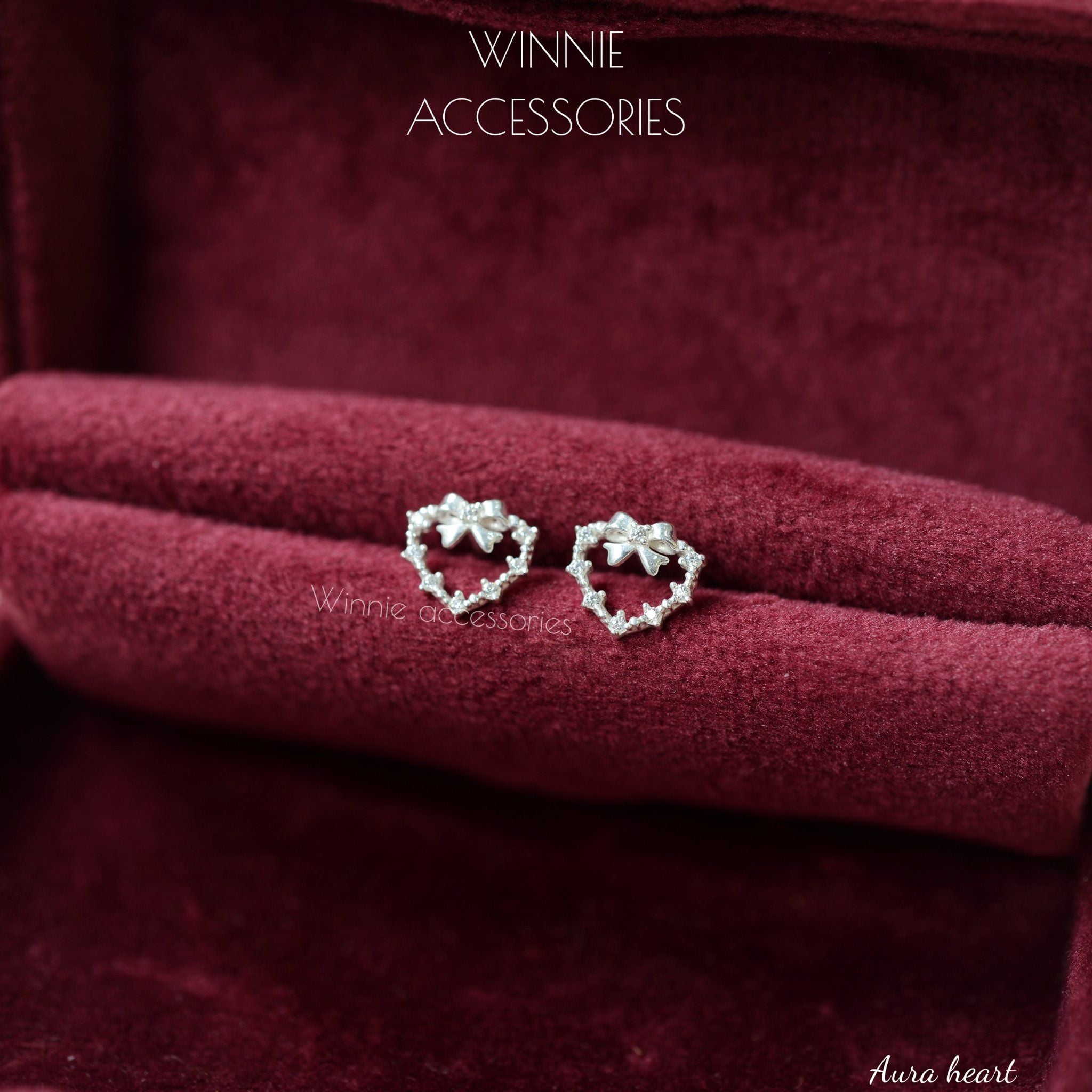  Hoa tai Bạc S925 Aura heart 