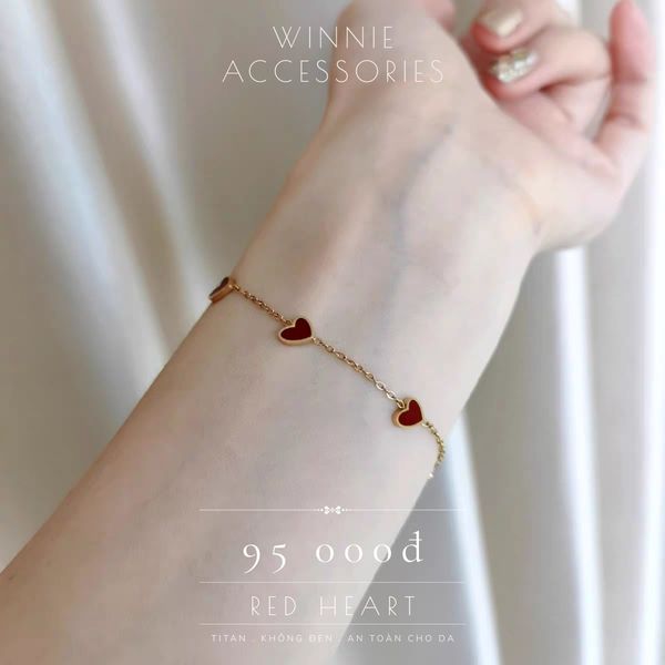  Lắc tay Titan Red heart 