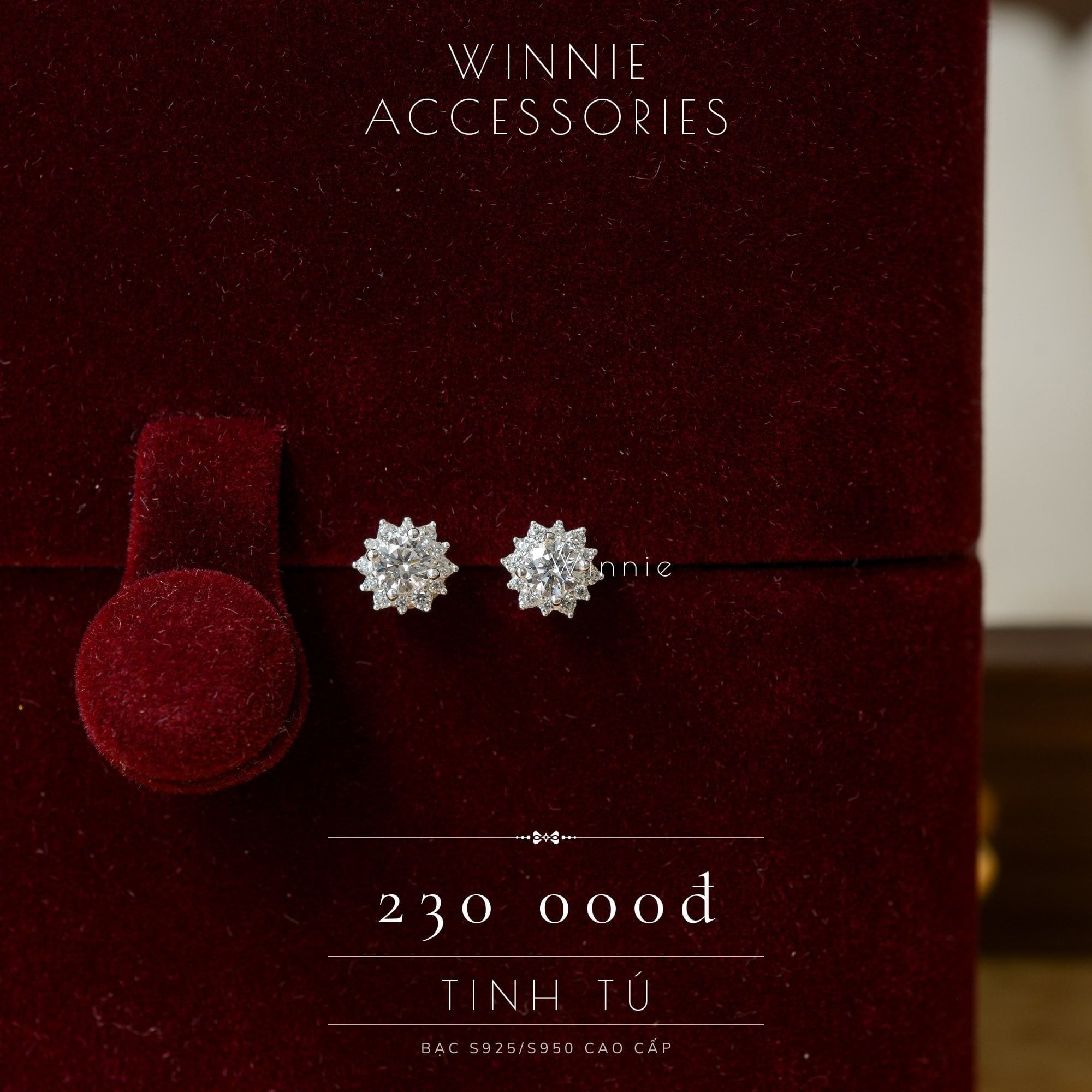  Hoa tai Bạc S925 Tinh Tú 