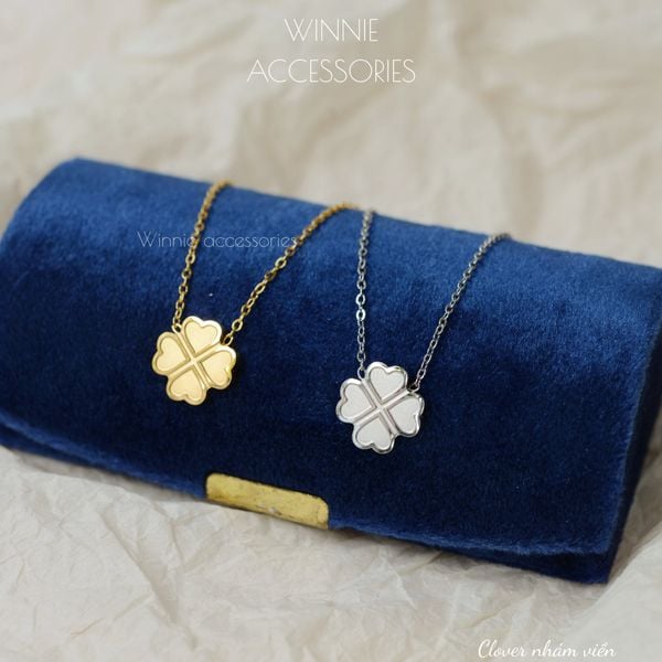  Dây chuyền Titan Clover nhám viền 