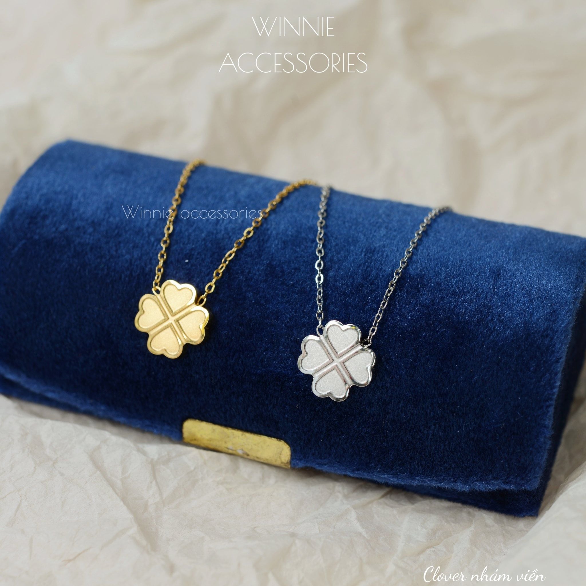  Dây chuyền Titan Clover nhám viền 