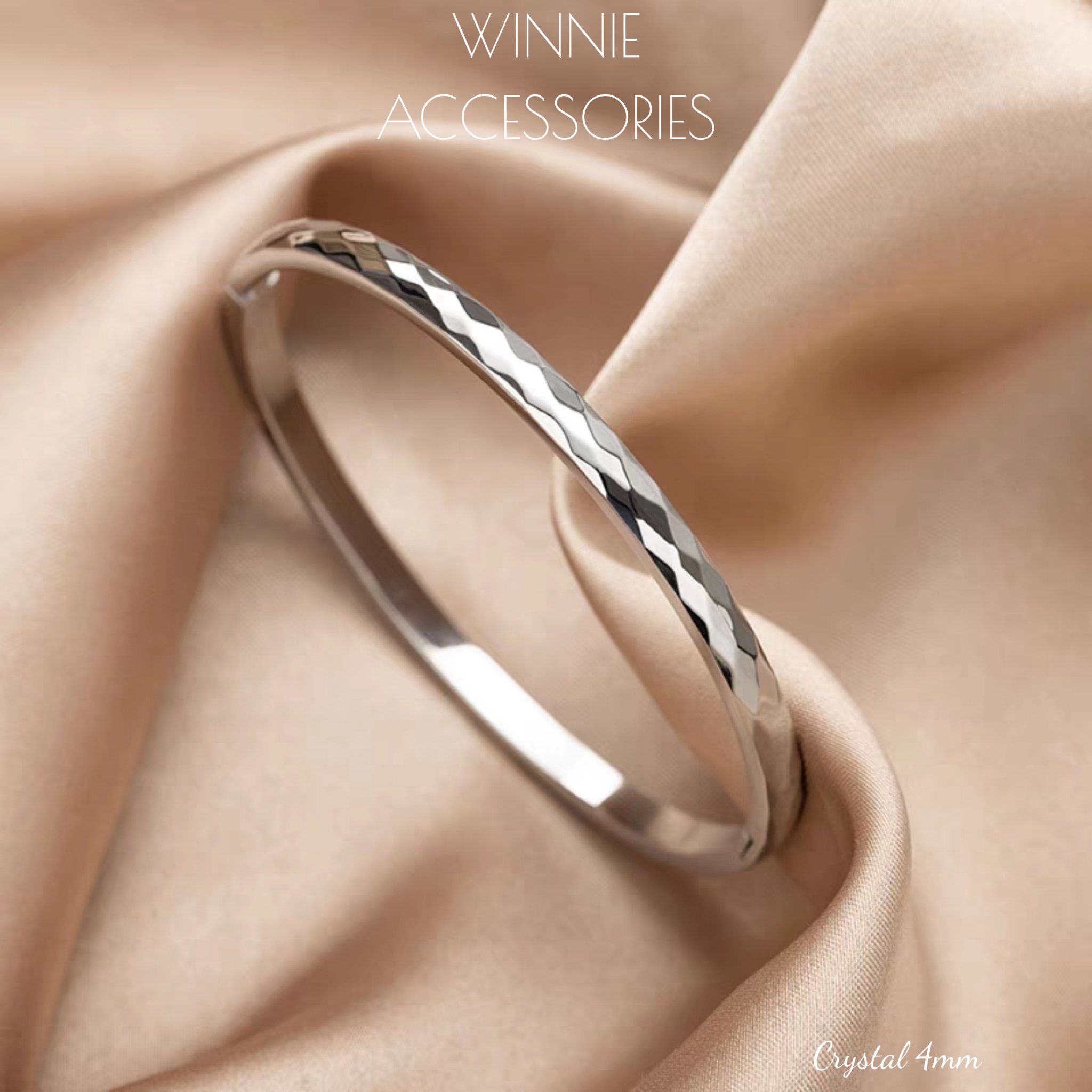  Vòng tay Titan Crystal Bản 4mm 