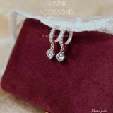  Hoa tai Bạc S925 Khoen Jade 