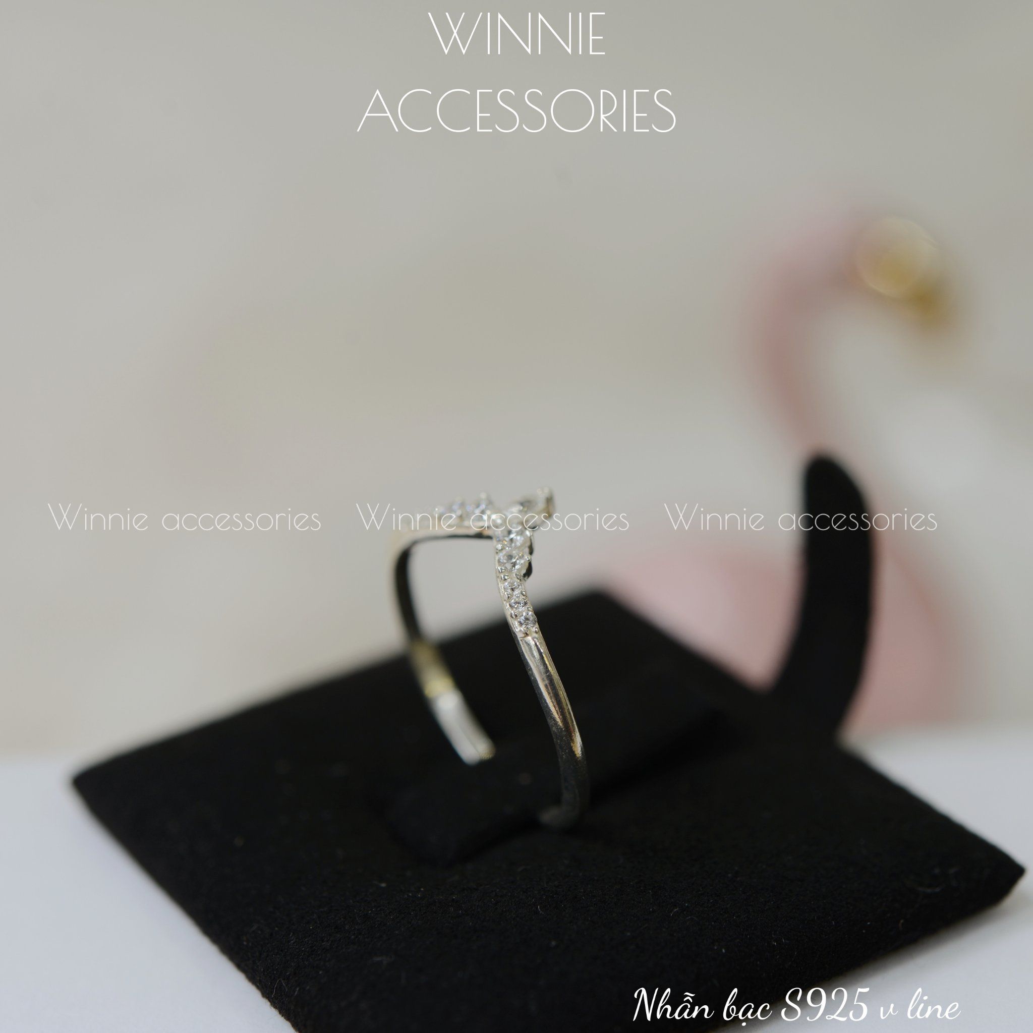 Nhẫn Bạc S925 V Line 