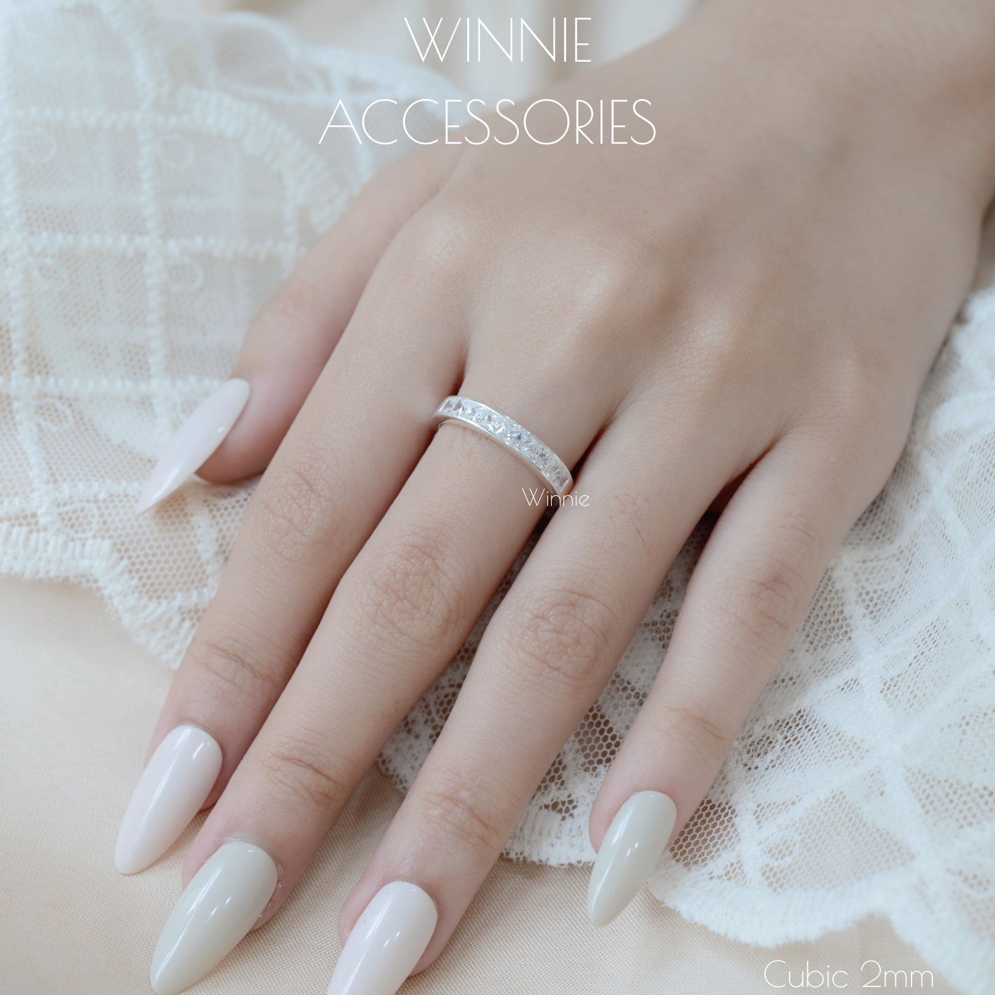  Nhẫn Bạc S925 Cubic 2mm 