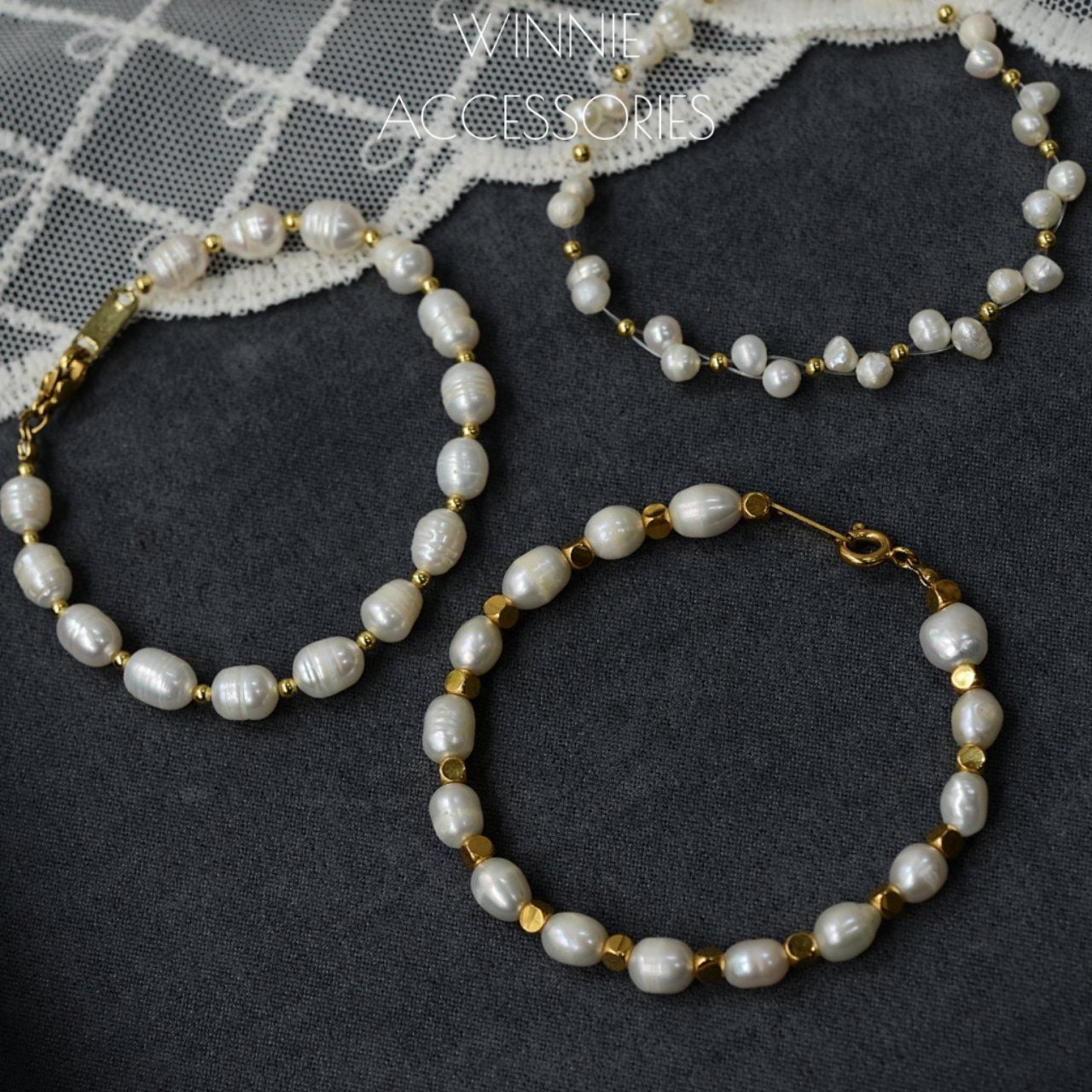  Lắc tay Titan Ngọc trai đôi (Ngọc trai nước ngọt) 