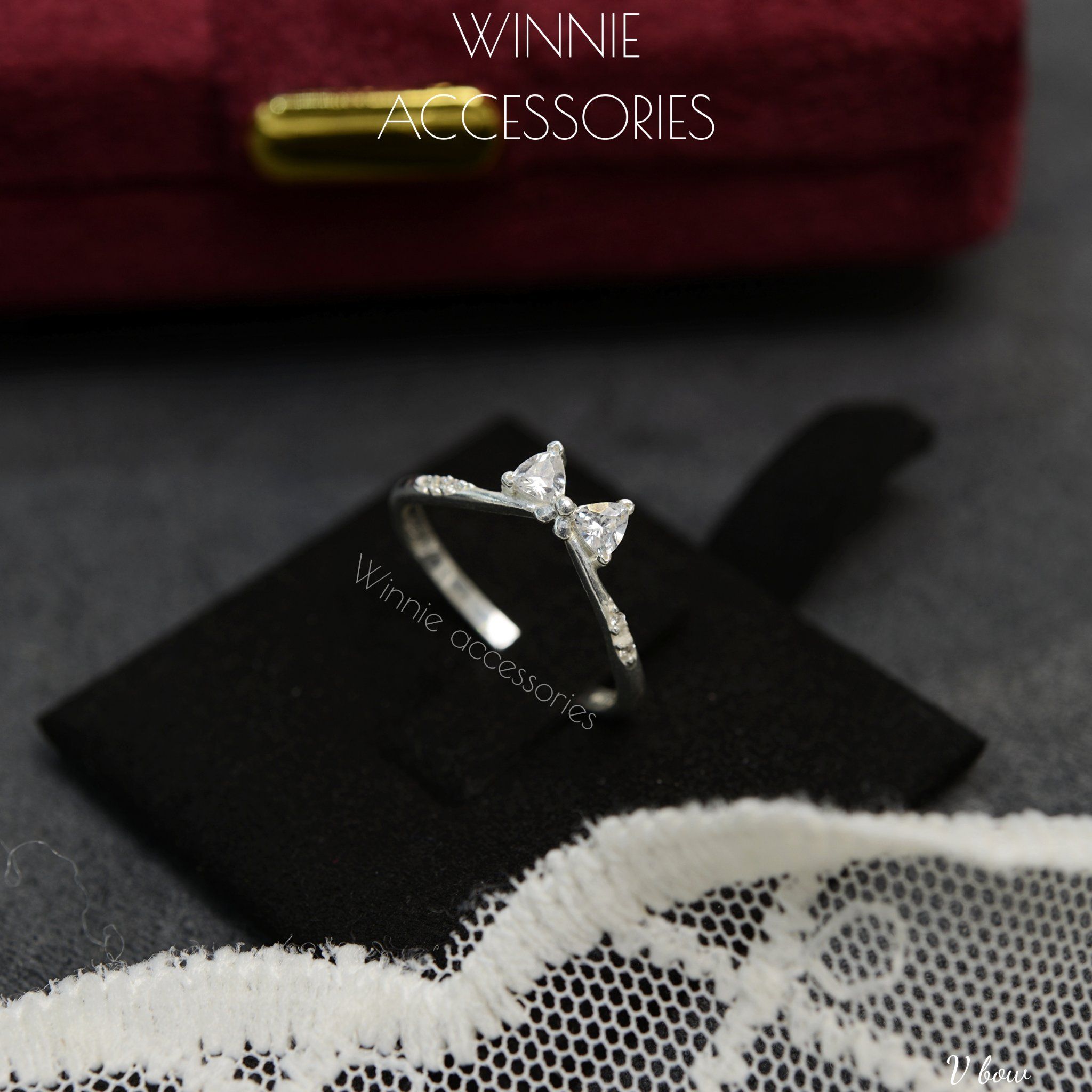  Nhẫn Bạc S925 V Bow 