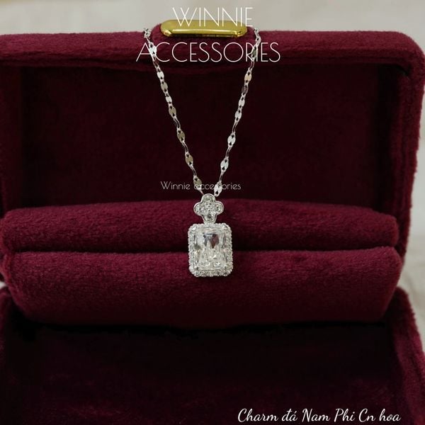  Charm Dây chuyền Bạc S925 Đá Nam Phi Cn Hoa (không kèm dây) 