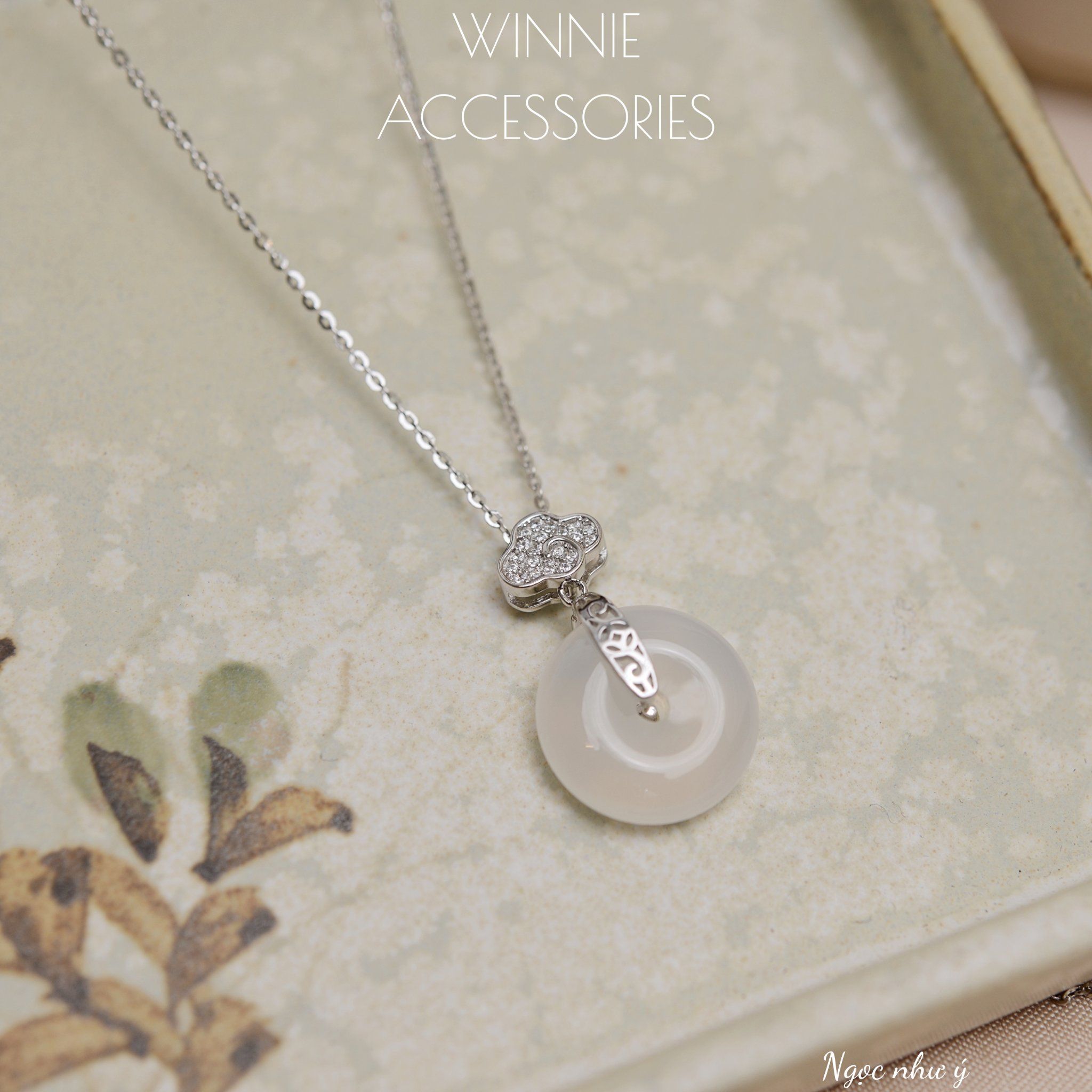  Dây chuyền Bạc S925 Ngọc Như Ý (Xi Kim) 