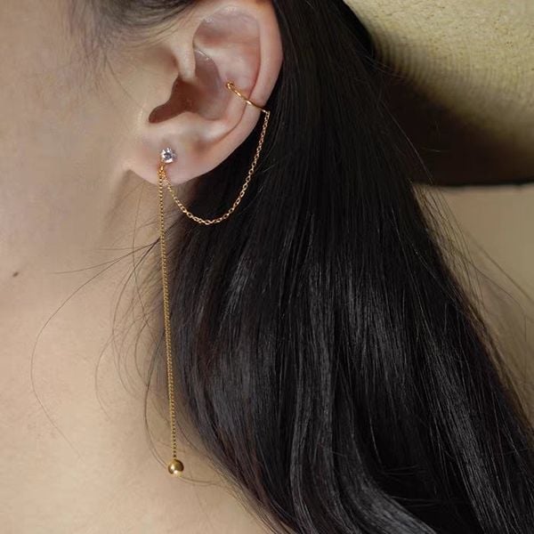  Hoa tai Titan Earcuff chain drop (1 chiếc) 
