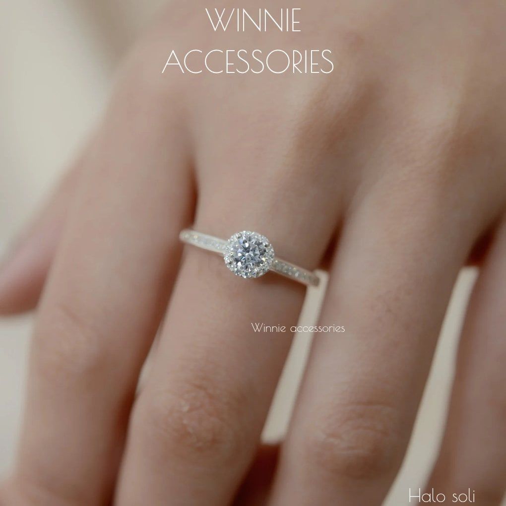  Nhẫn Bạc S925 Halo Soli 