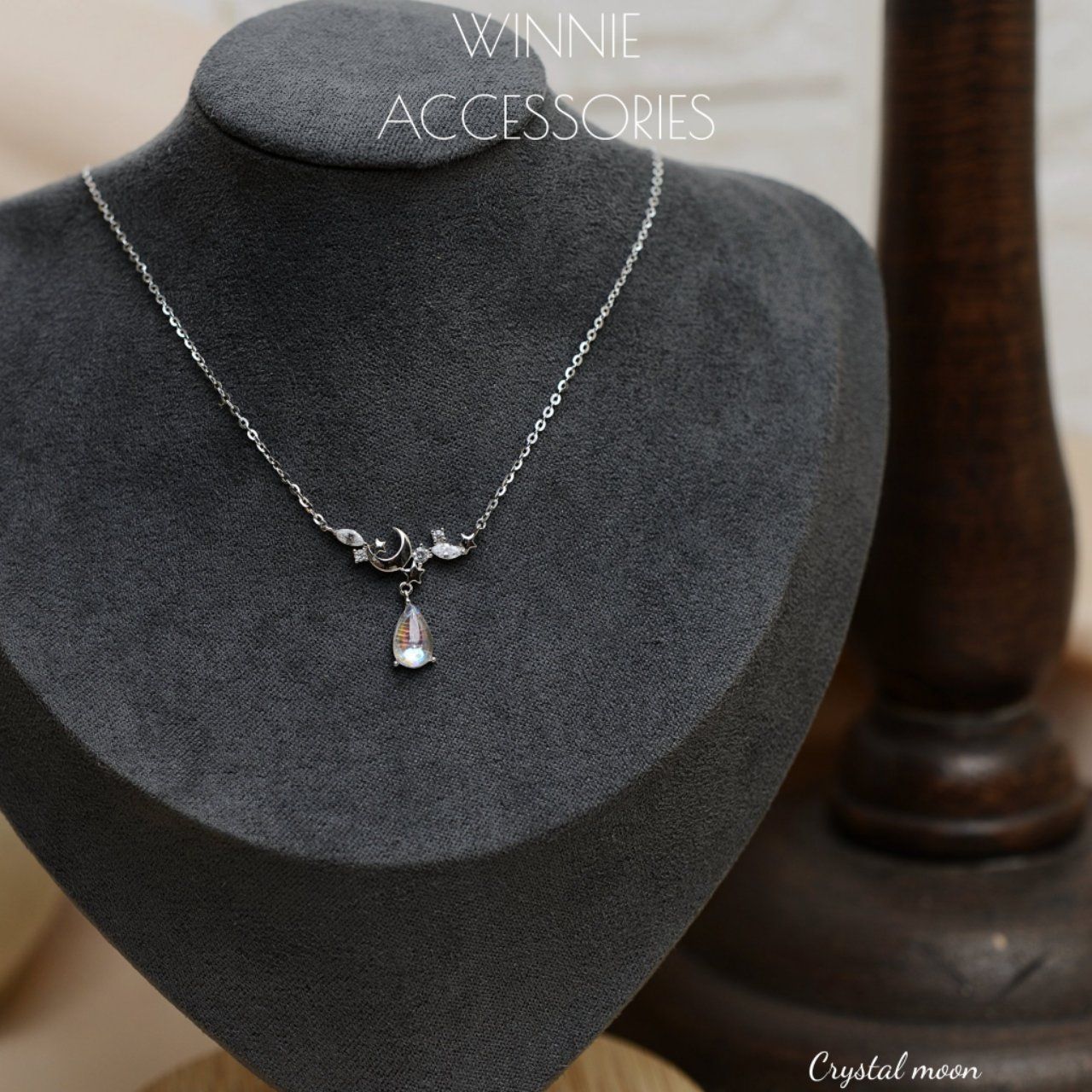  Dây chuyền Bạc S925 Crystal Moon (Xi Kim) 