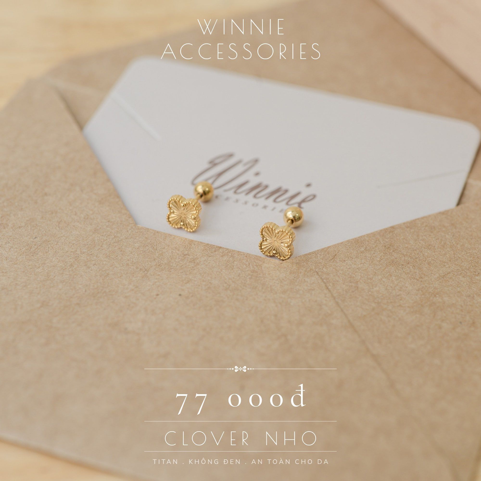  Hoa tai Titan Bi clover nhỏ 