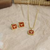  Hoa tai Titan Frame heart 